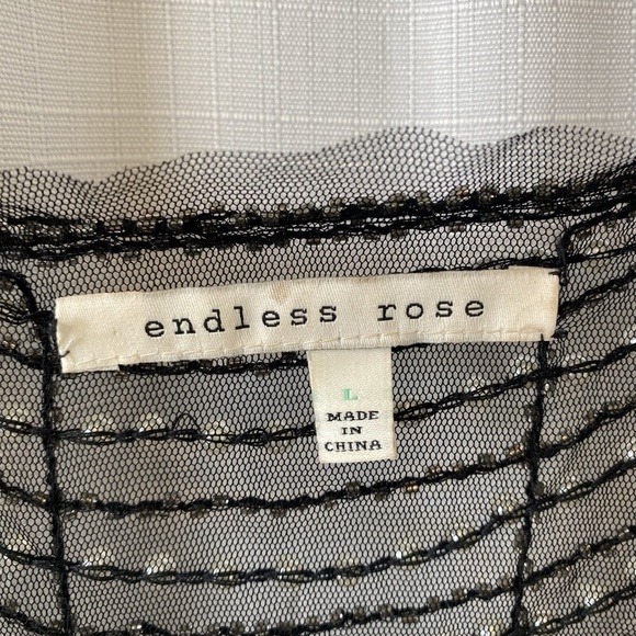 Endless Rose Black mesh pearl And Bead tank Size Large - Picture 3 of 11